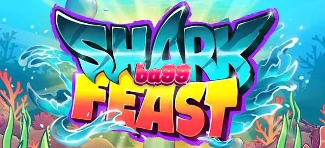 Shark Feast স্লট গেমের নিওন আন্ডারওয়াটার থিম এবং রঙিন গ্রাফিক্সের দৃশ্য